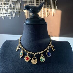 NWOT BEN-AMUN Ezekiel 24kt Gold Plated Charm Chain Necklace Amaranthine Coll